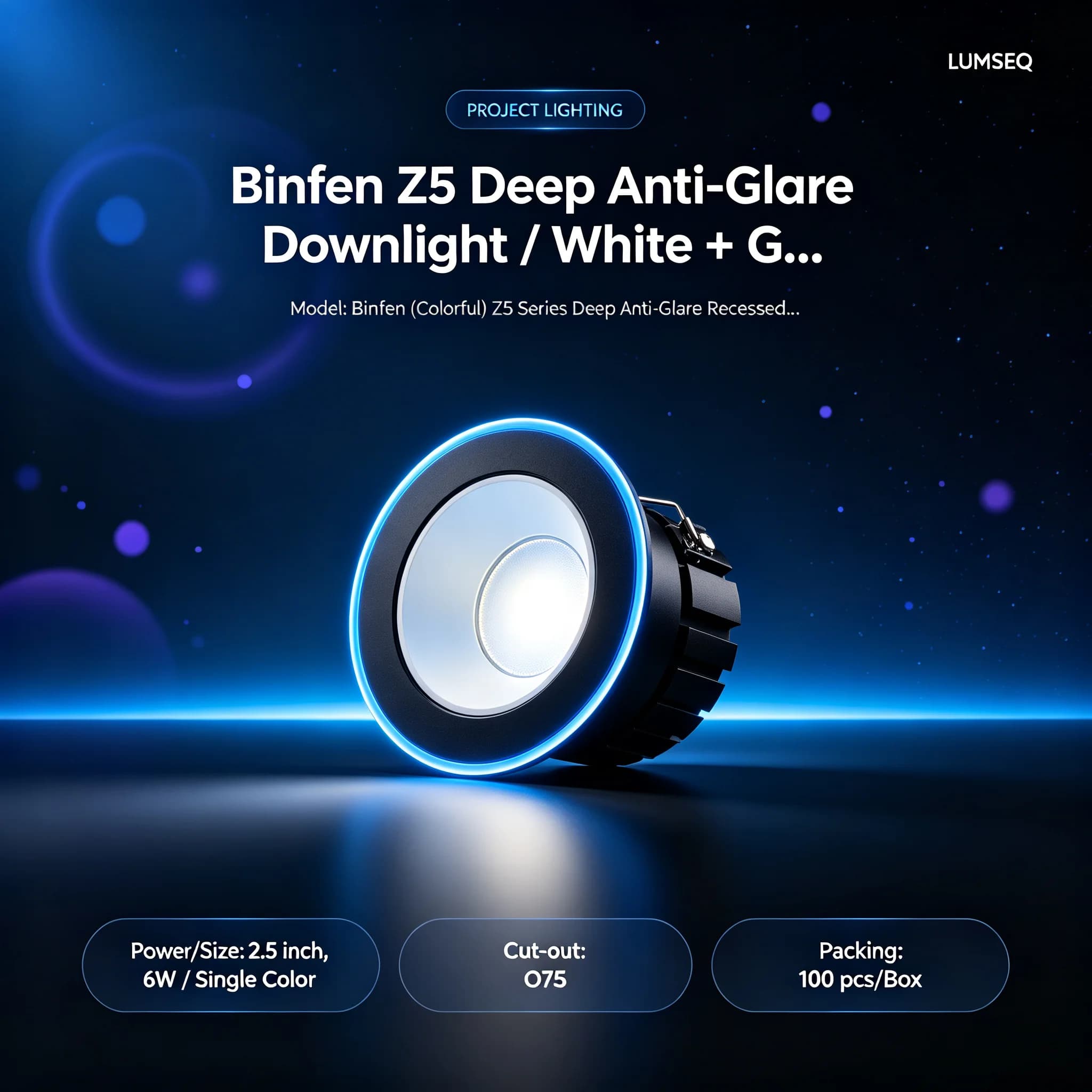 Binfen Z5 Deep Anti-Glare Downlight 6W, product code LS0191