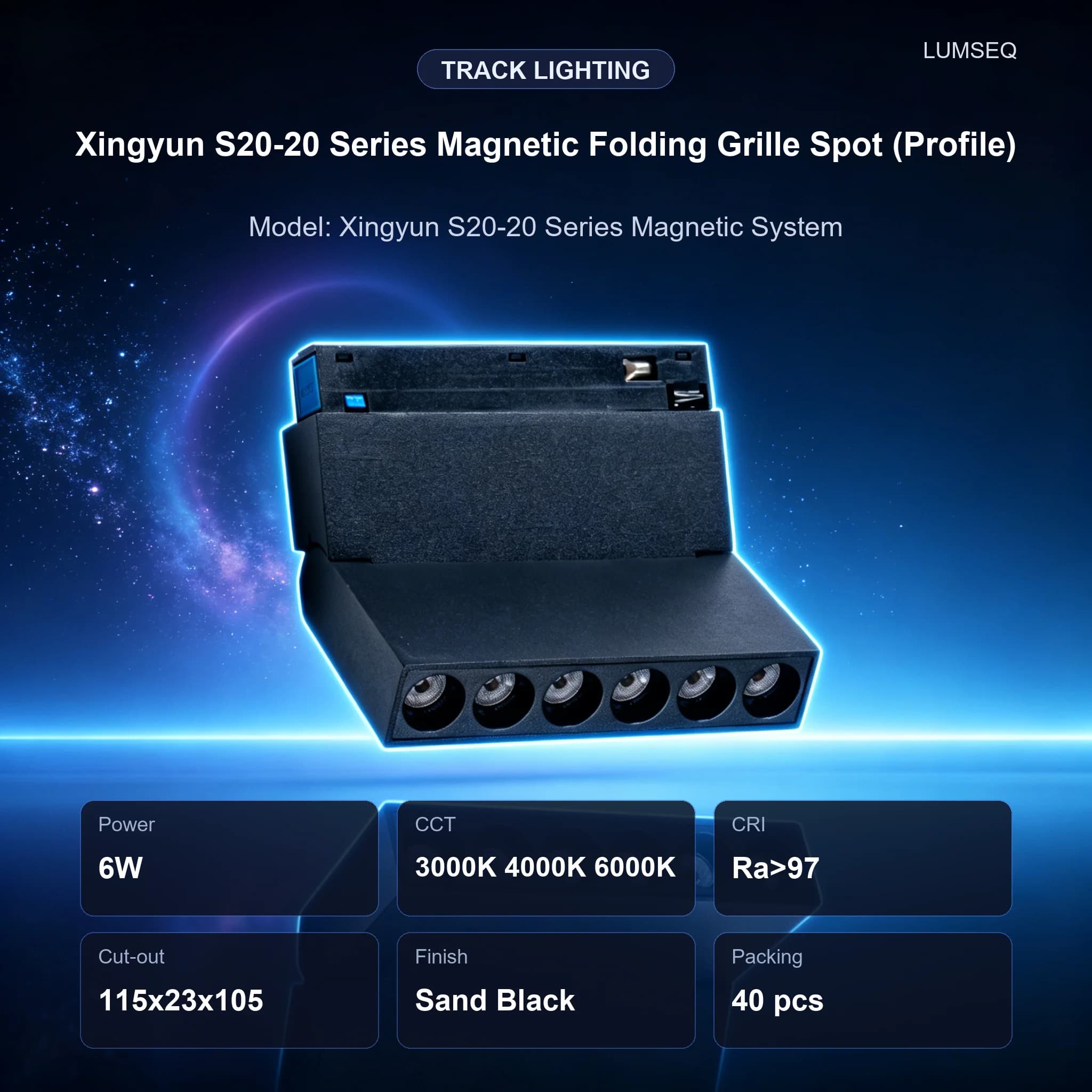 Xingyun S20-20 Magnetic Folding Grille Spot 6W, product code LS0418