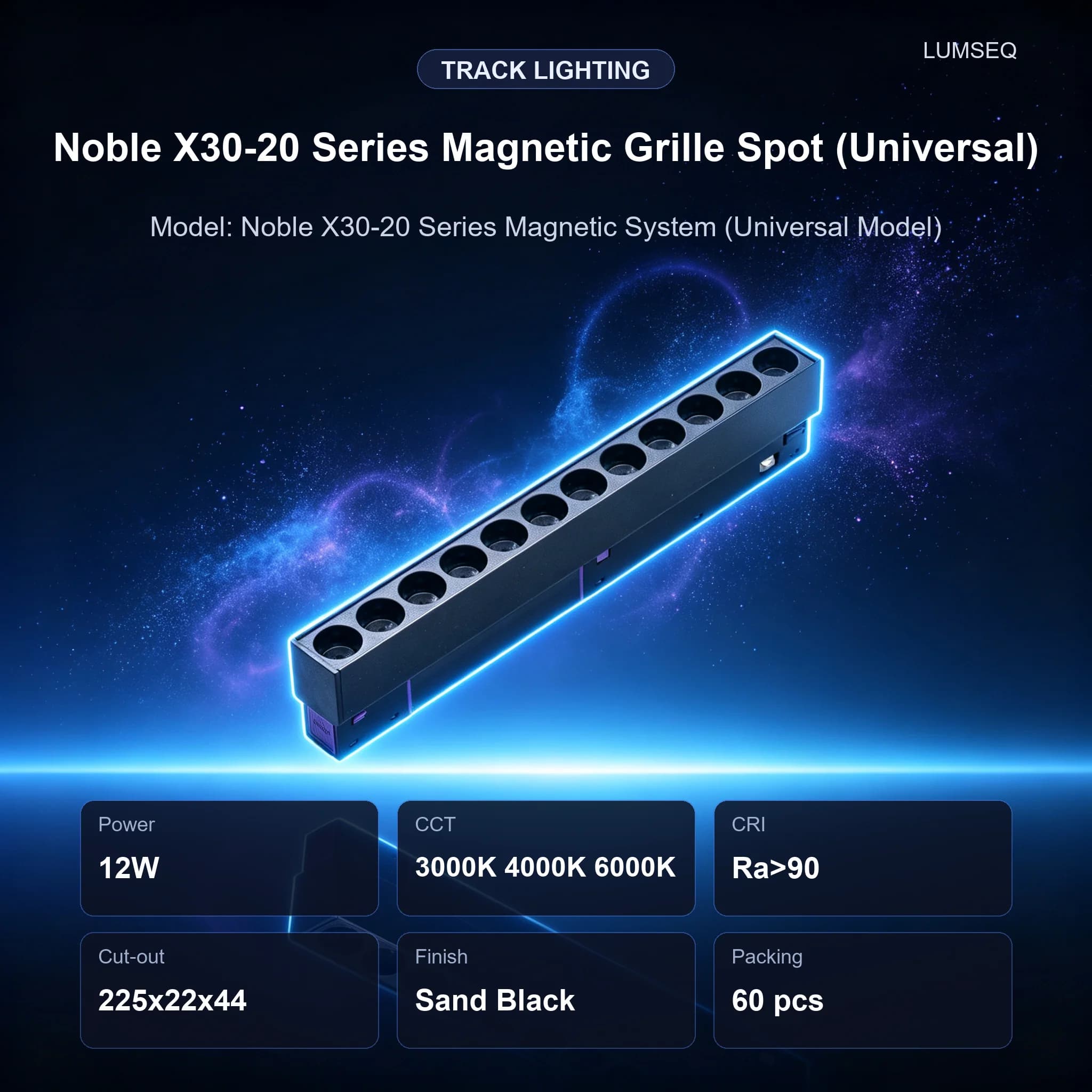 Noble X30-20 Magnetic Grille Spot 12W Universal, product code LS0426