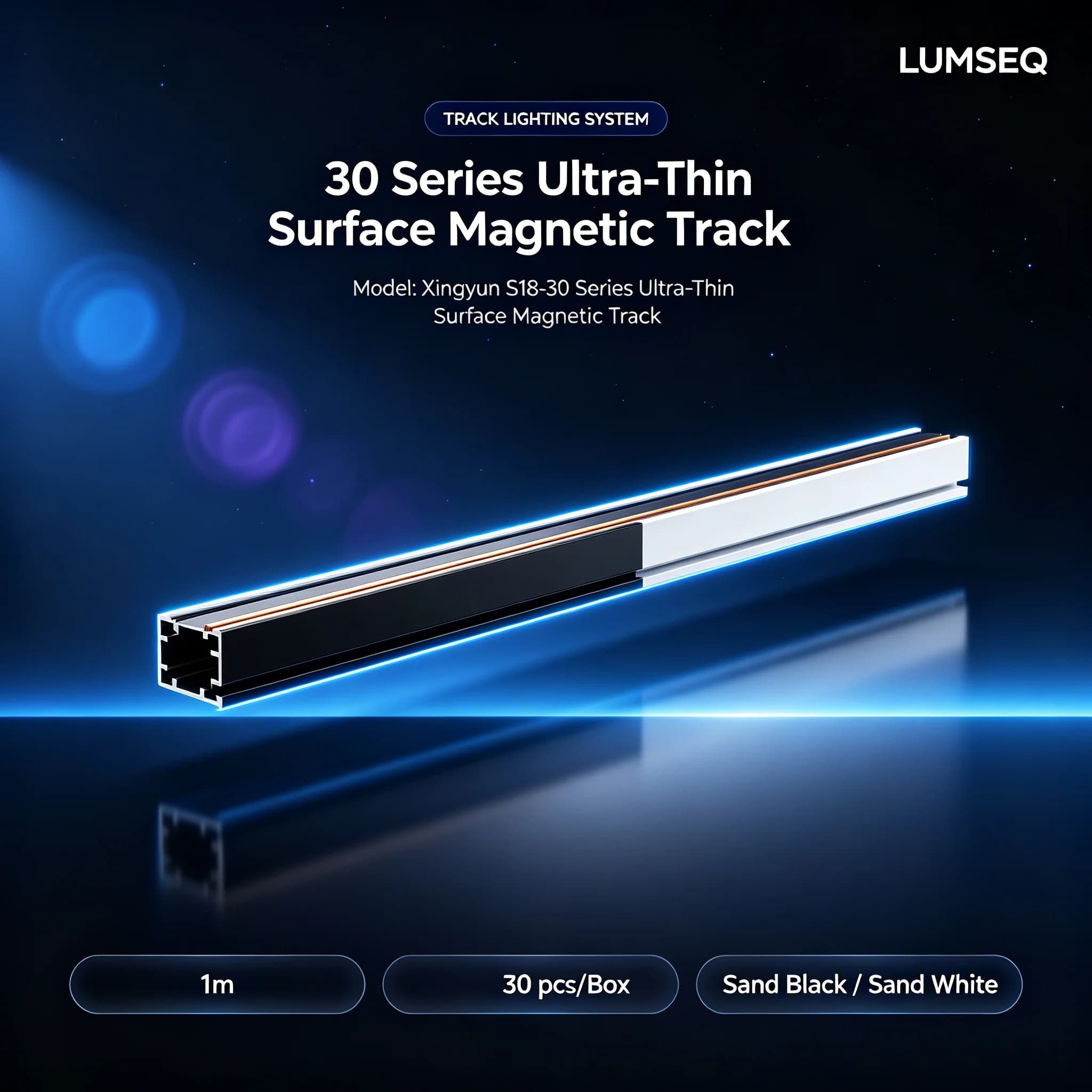 30 Series Ultra-Thin Surface Magnetic Track 1m, product code LS0455