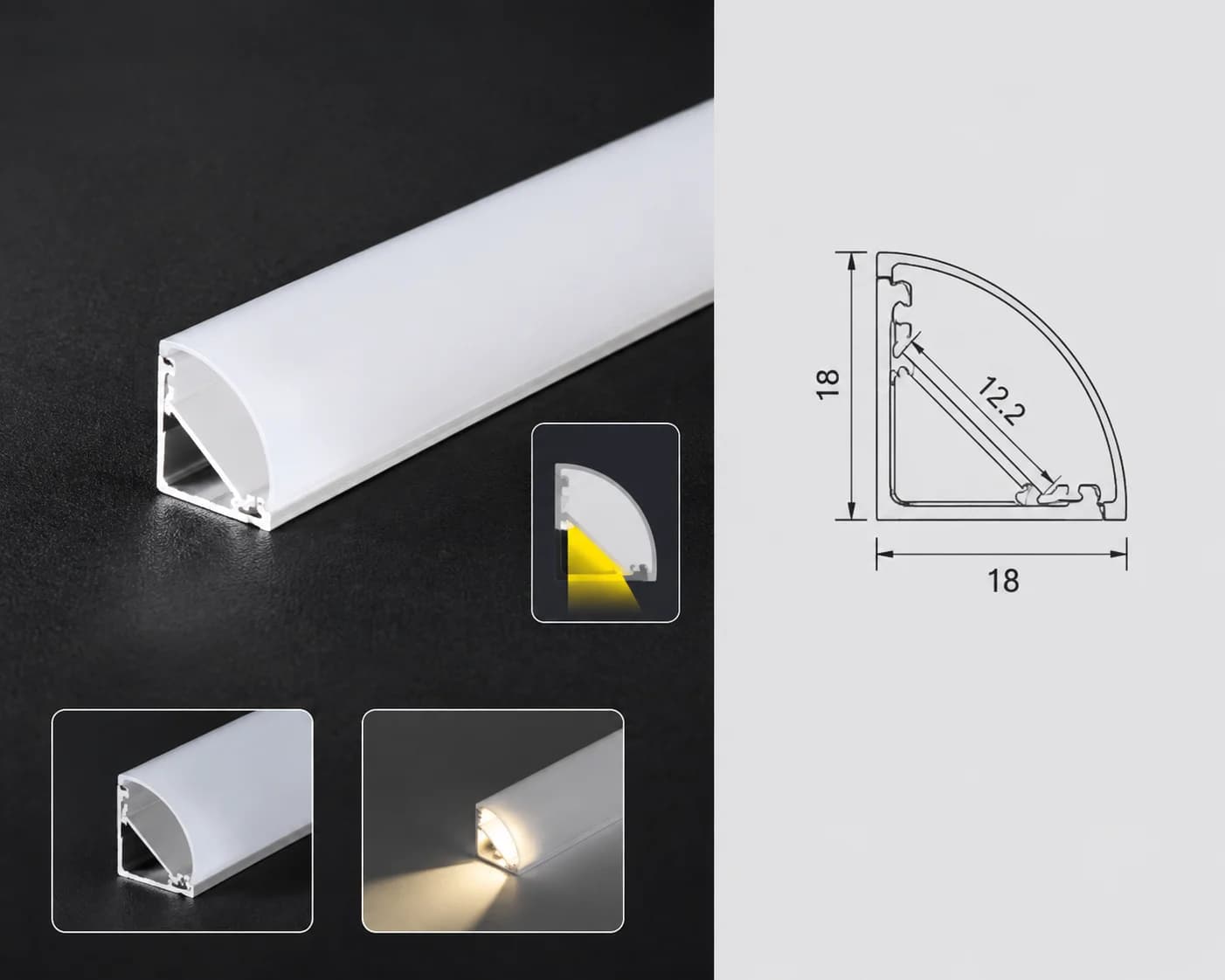 1313 转角 LED 灯带铝型材